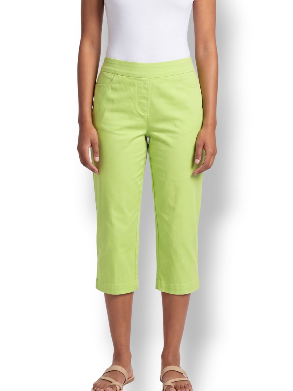 4/$20 Draper’s & Damon’s Lime Green Pull-On Capri Pants Petite Medium